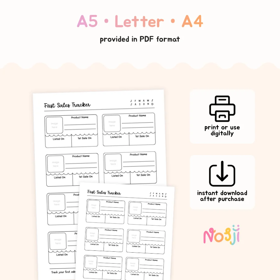 First Sales Tracker Printable Product Sales Tracker product image (2)