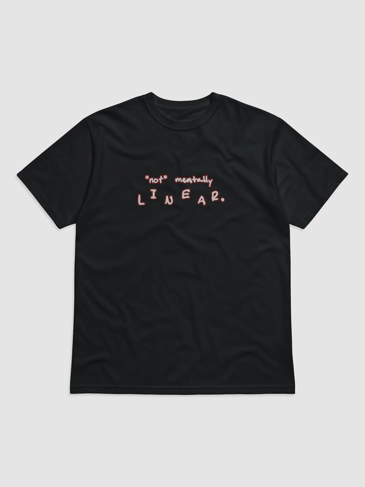 *not* mentally linear (lined design, #6D1616) unisex eco tee product image (1)