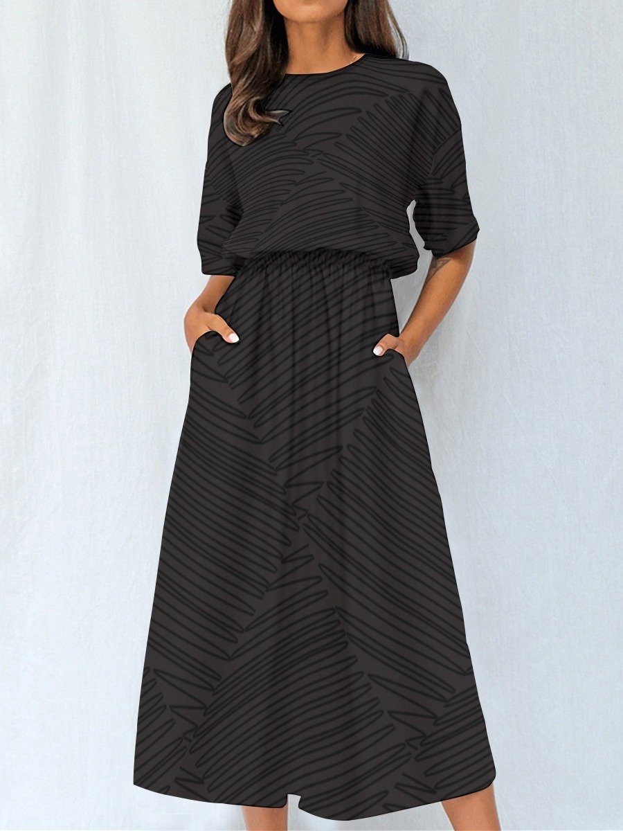 Black Abstract Print Maxi Dress product image (3)