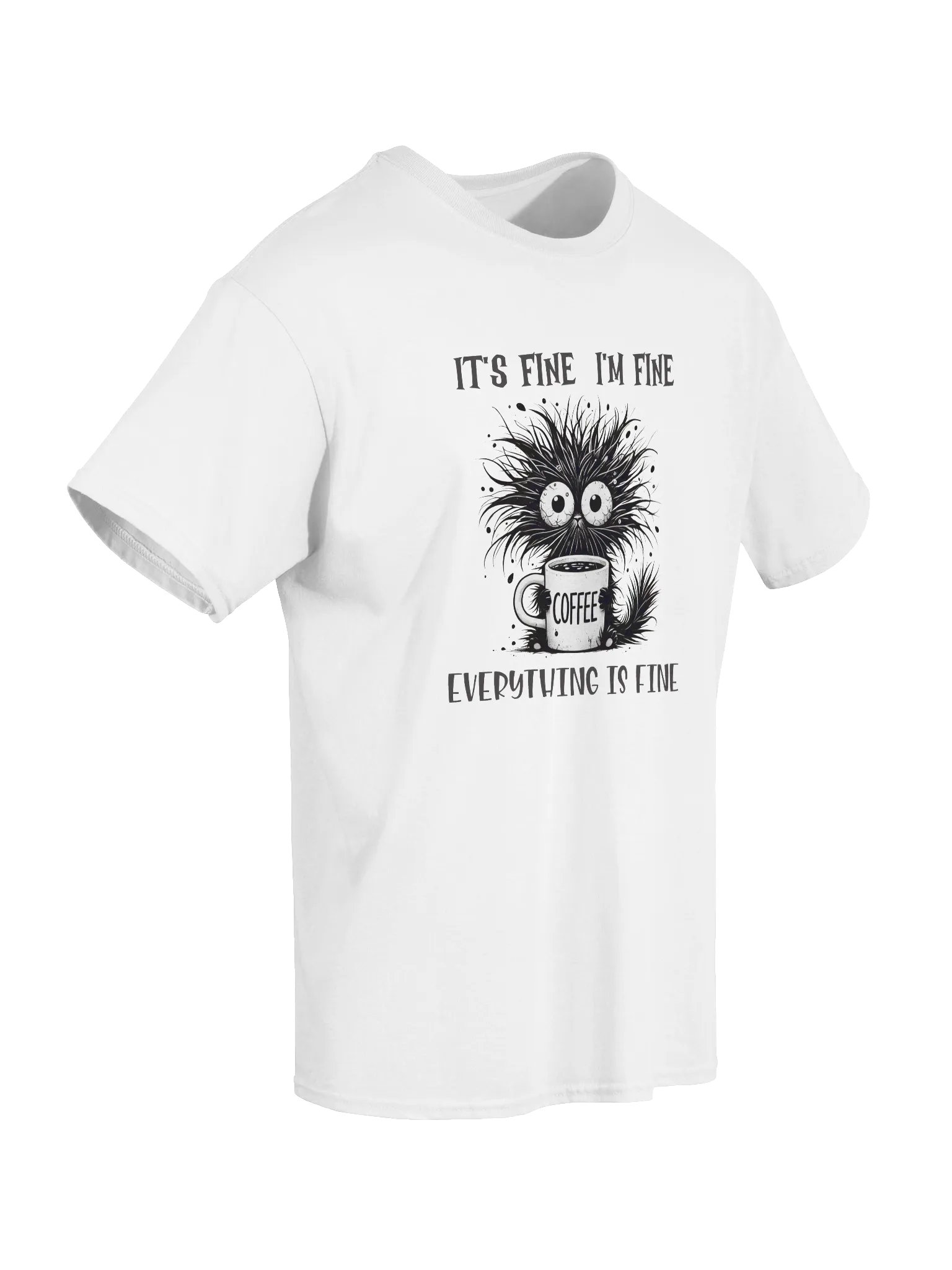Whimsical Cat It's Fine I'm Fine Everything is Fine Tee product image (2)