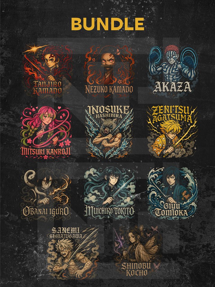 11-Piece Premium Demon Slayer Manga PNG Bundle product image (1)