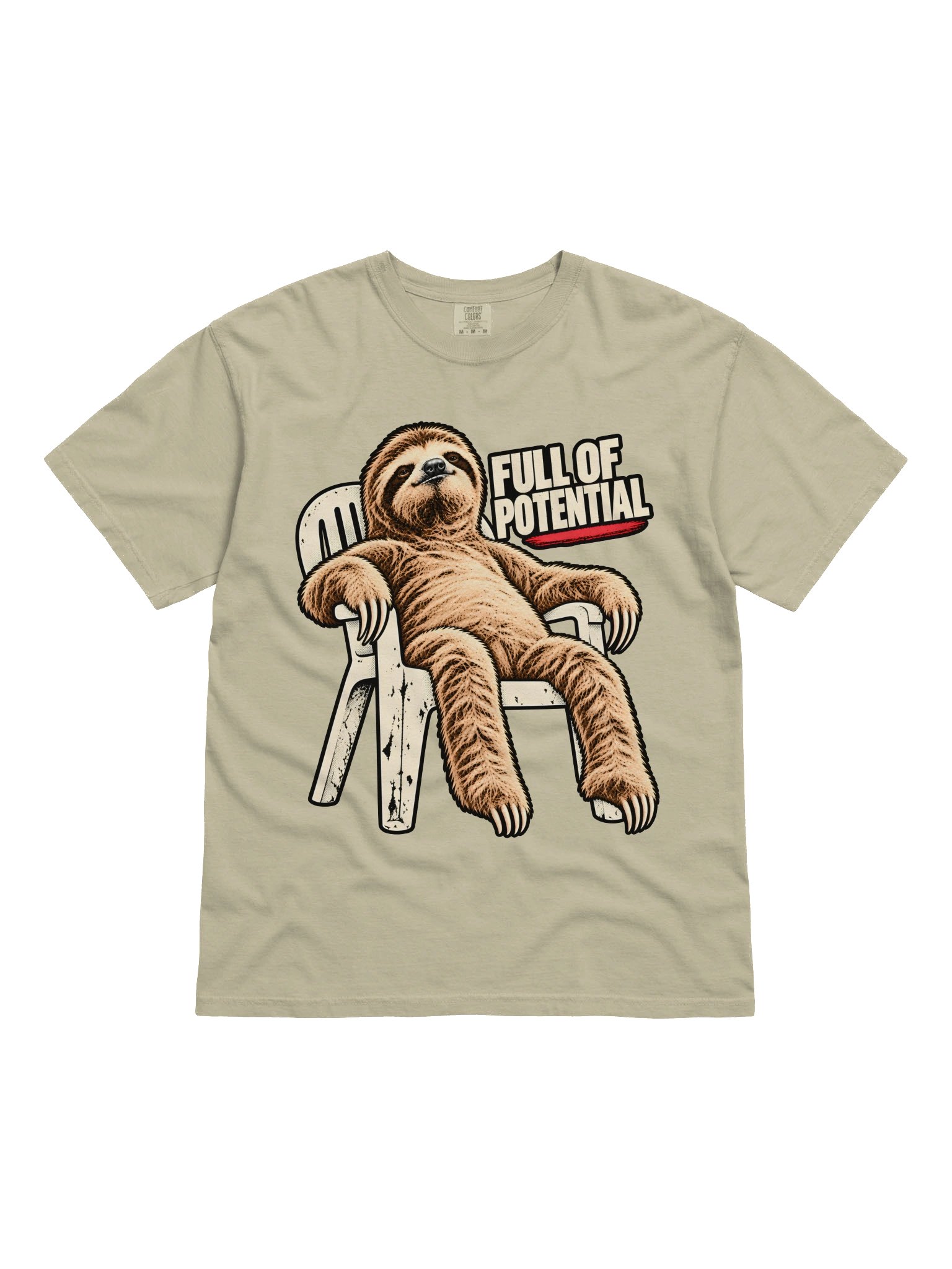 Sloth Full of Potential Heavyweight Graphic Tee product image (11)