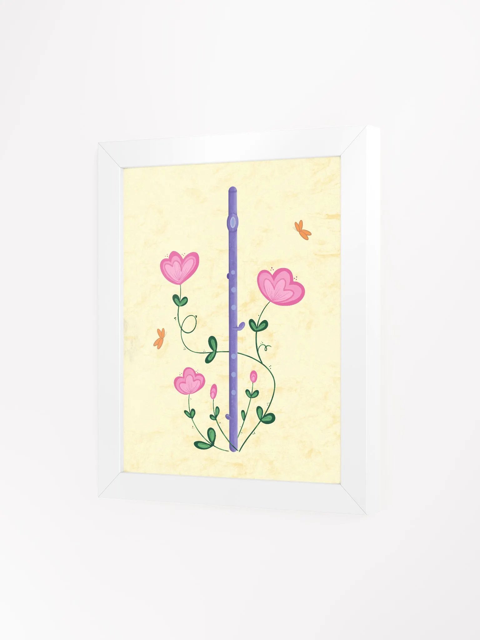 Flute with Whimsical Pink Flowers Poster product image (12)