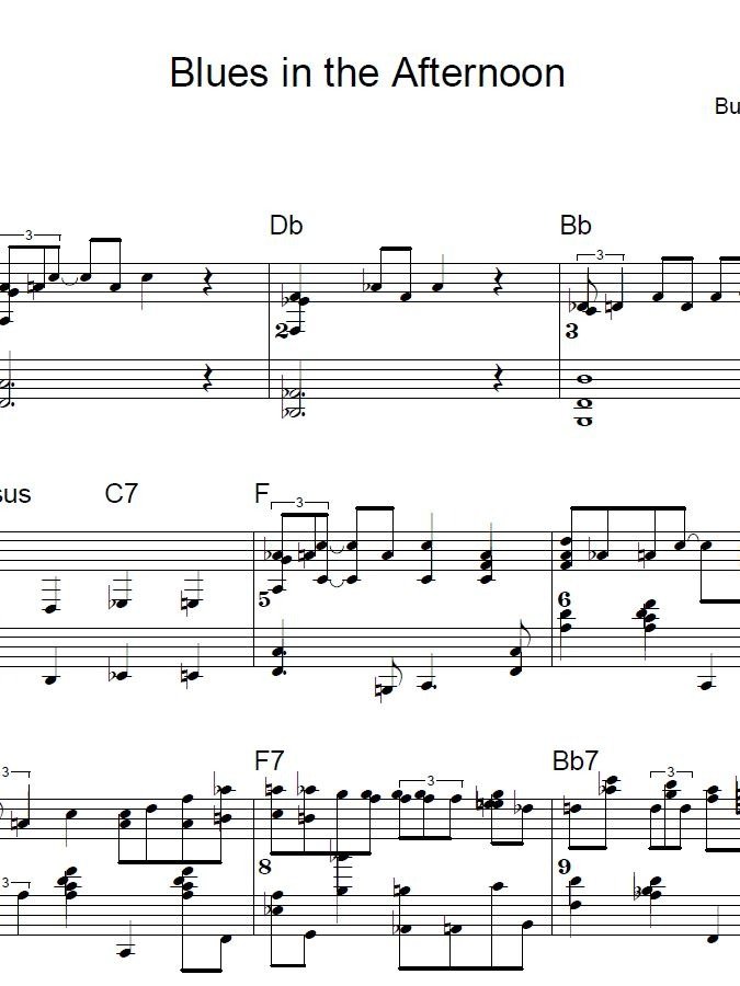 Blues in the Afternoon - Blues piano - Piano sheet music product image (1)