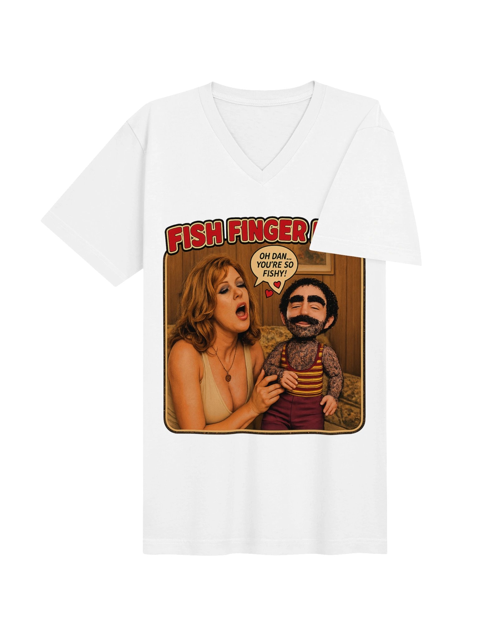 666 Toys | Fish Finger Dan | YOU'RE SO FISHY! | Bella+Canvas Short Sleeve V-Neck Jersey T-Shirt product image (4)