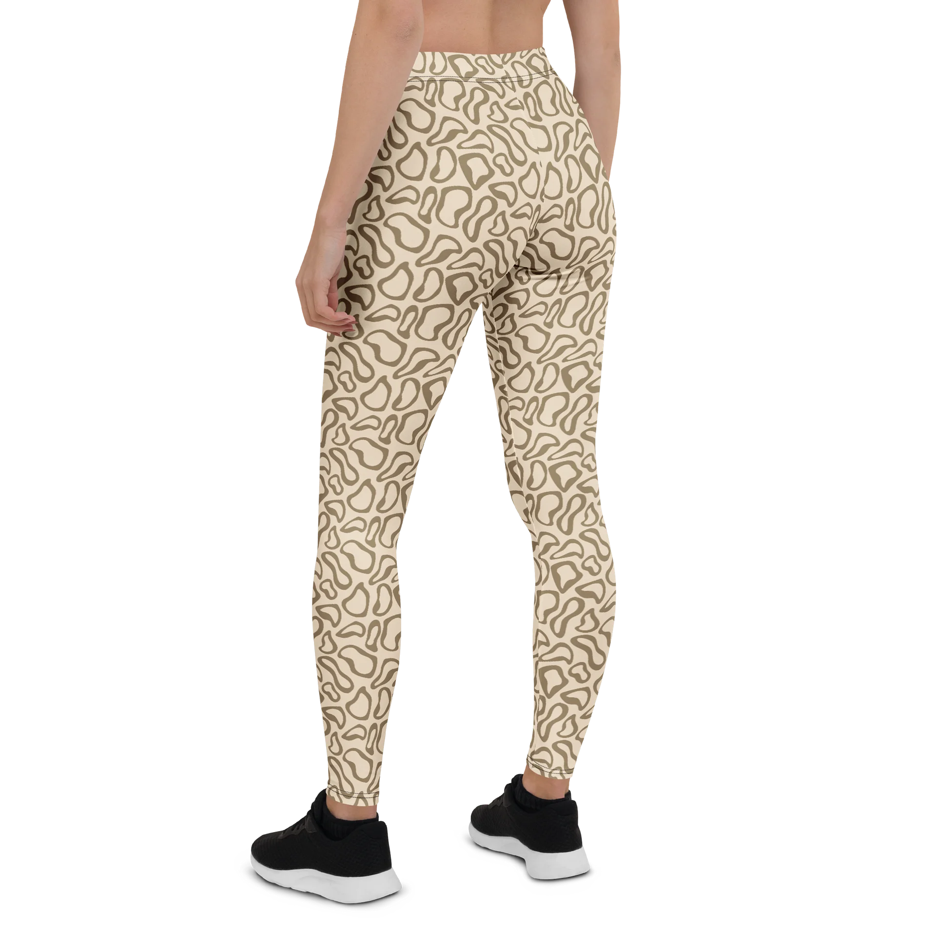 Bold Beige Animal Print Leggings for Active Wear product image (2)