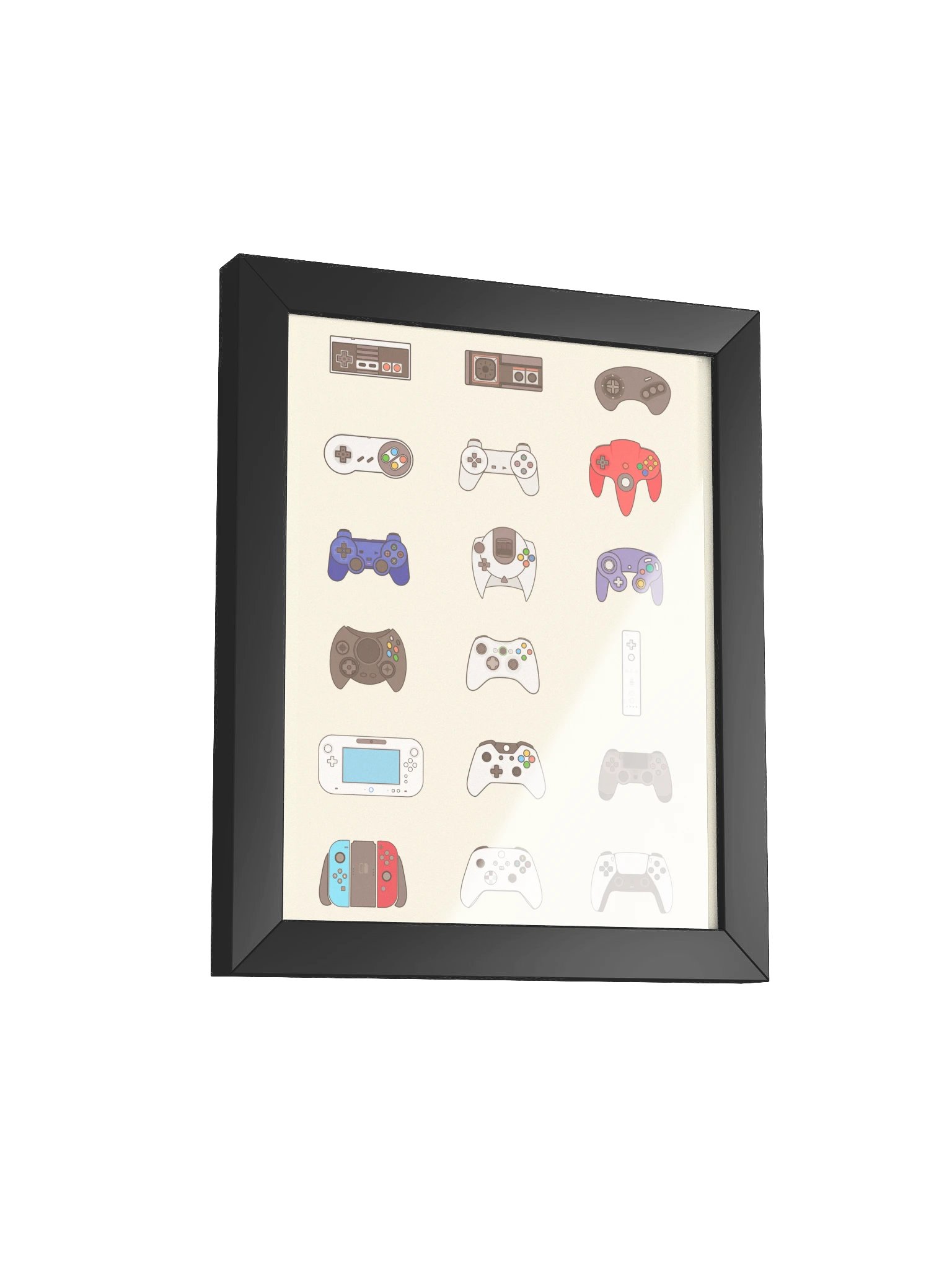 Video Game Controller Evolution (Beige) | Framed product image (2)