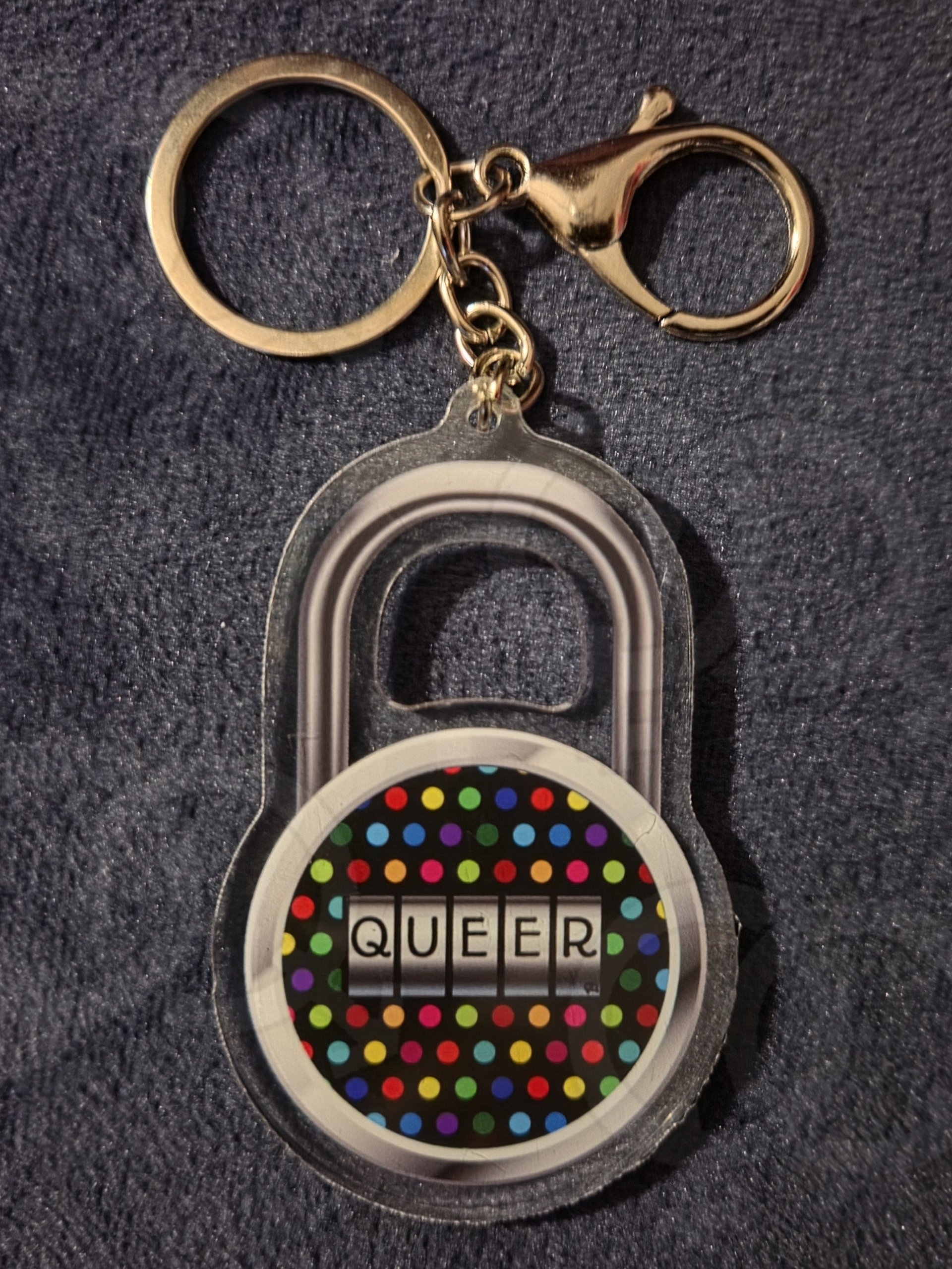 QQ Dots Lock Keychain product image (1)