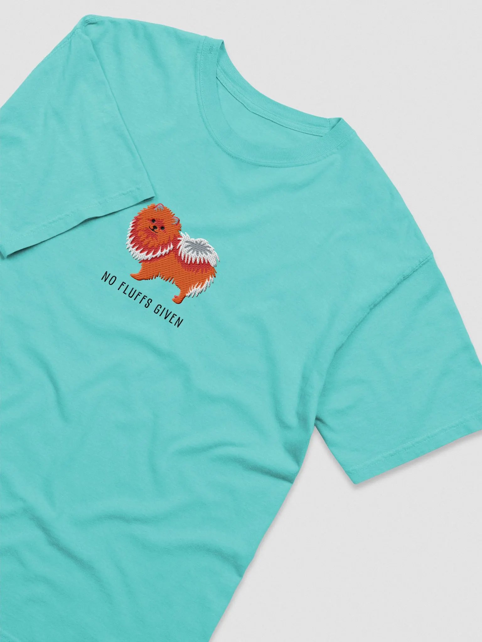 No Fluffs Given T-Shirt(Embroidered) of a Pomeranian product image (6)