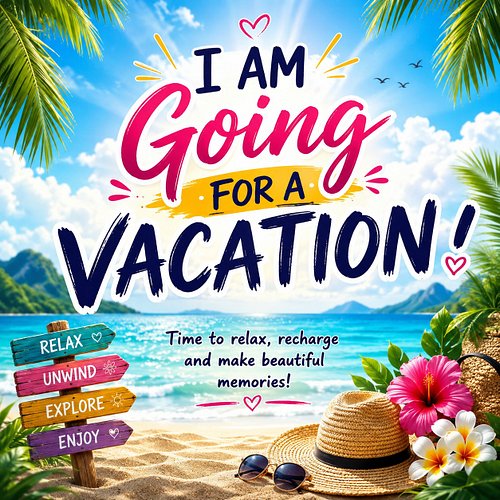 I will be out for a vacation for a while. 
See you all when I come back.