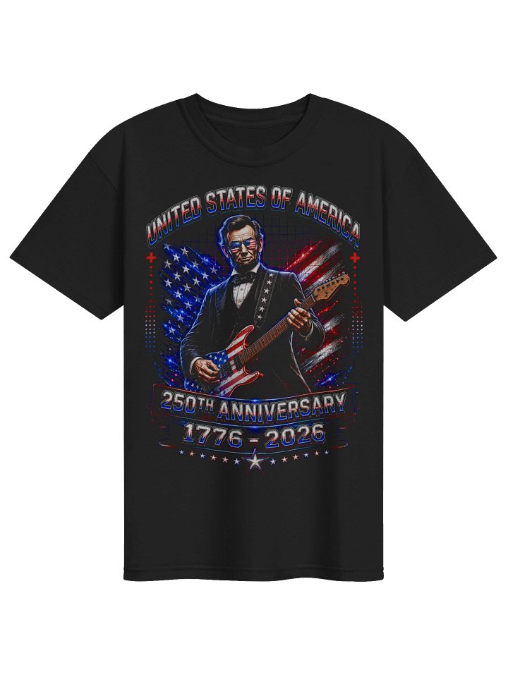 Abraham Lincoln Playing Guitar 250th Anniversary Patriotic Music T-Shirt product image (1)