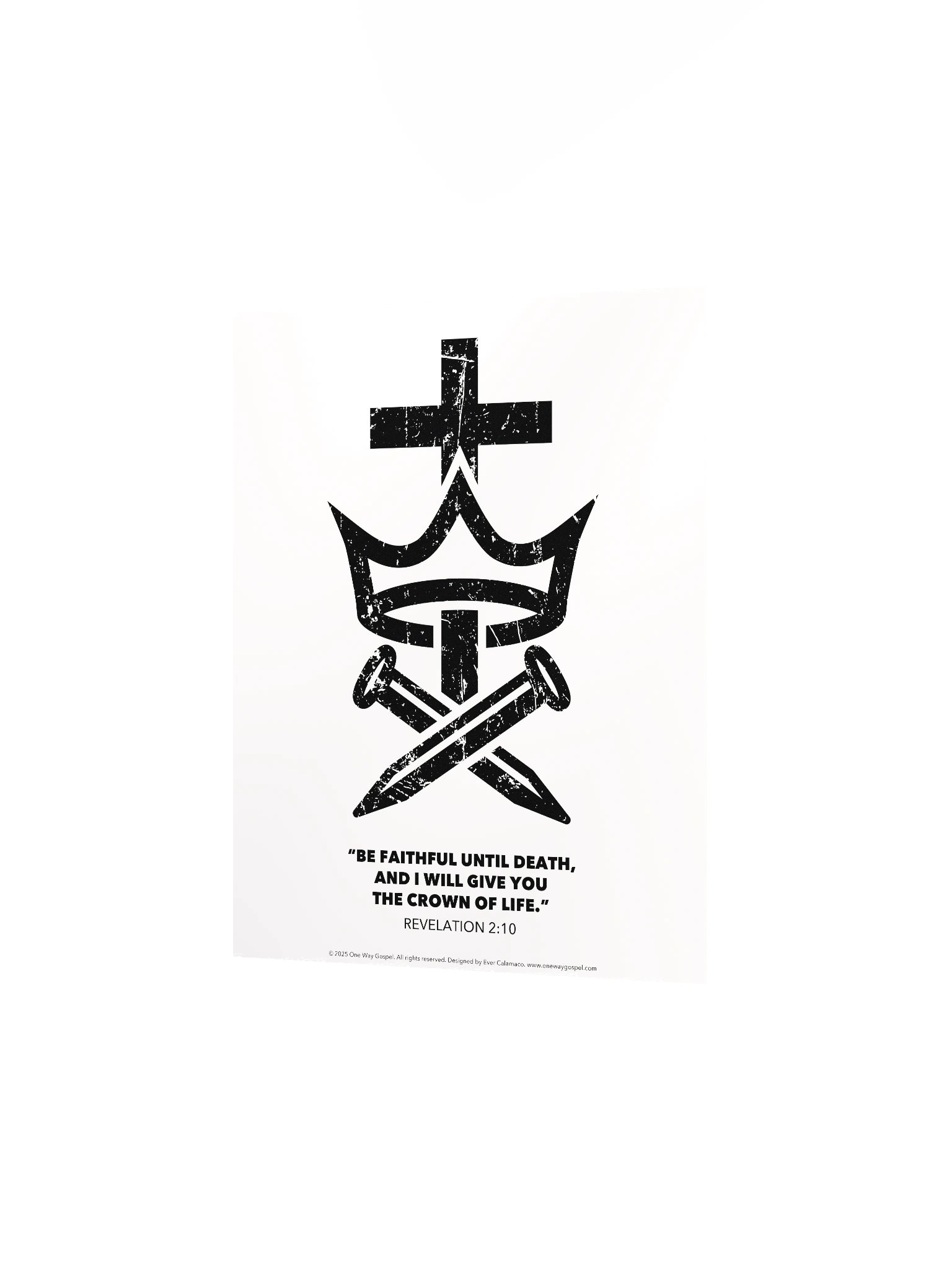 Cross, Crown, and Nails Christian Poster – Revelation 2:10 “Be Faithful Until Death” product image (4)