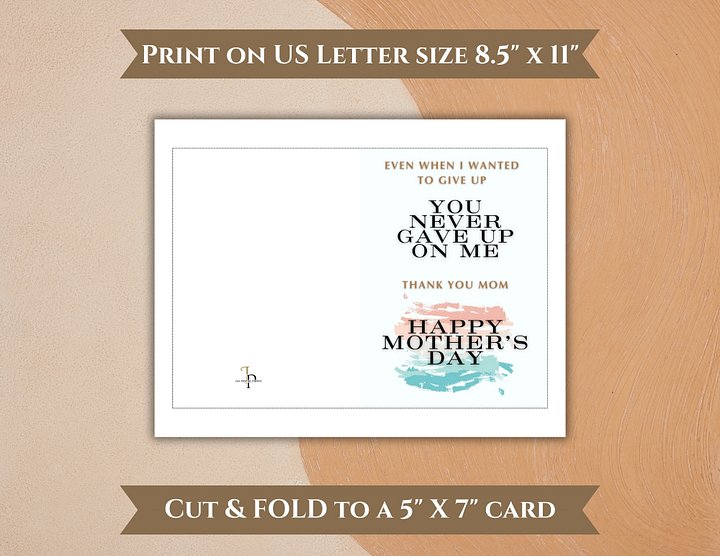 You never gave up Mother's Day Card product image (2)