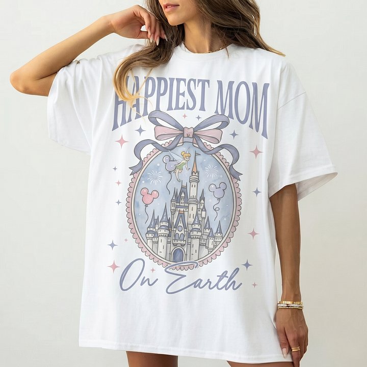 Happiest Mom On Earth Shirt - Retro Magical Castle Mother's Day Tee product image (1)