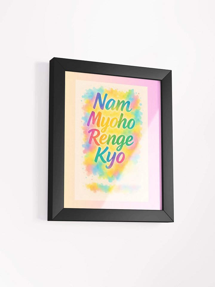 Nam Myoho Renge Kyo Watercolor Poster – Framed Buddhist Wall Art for Daily Practice product image (2)
