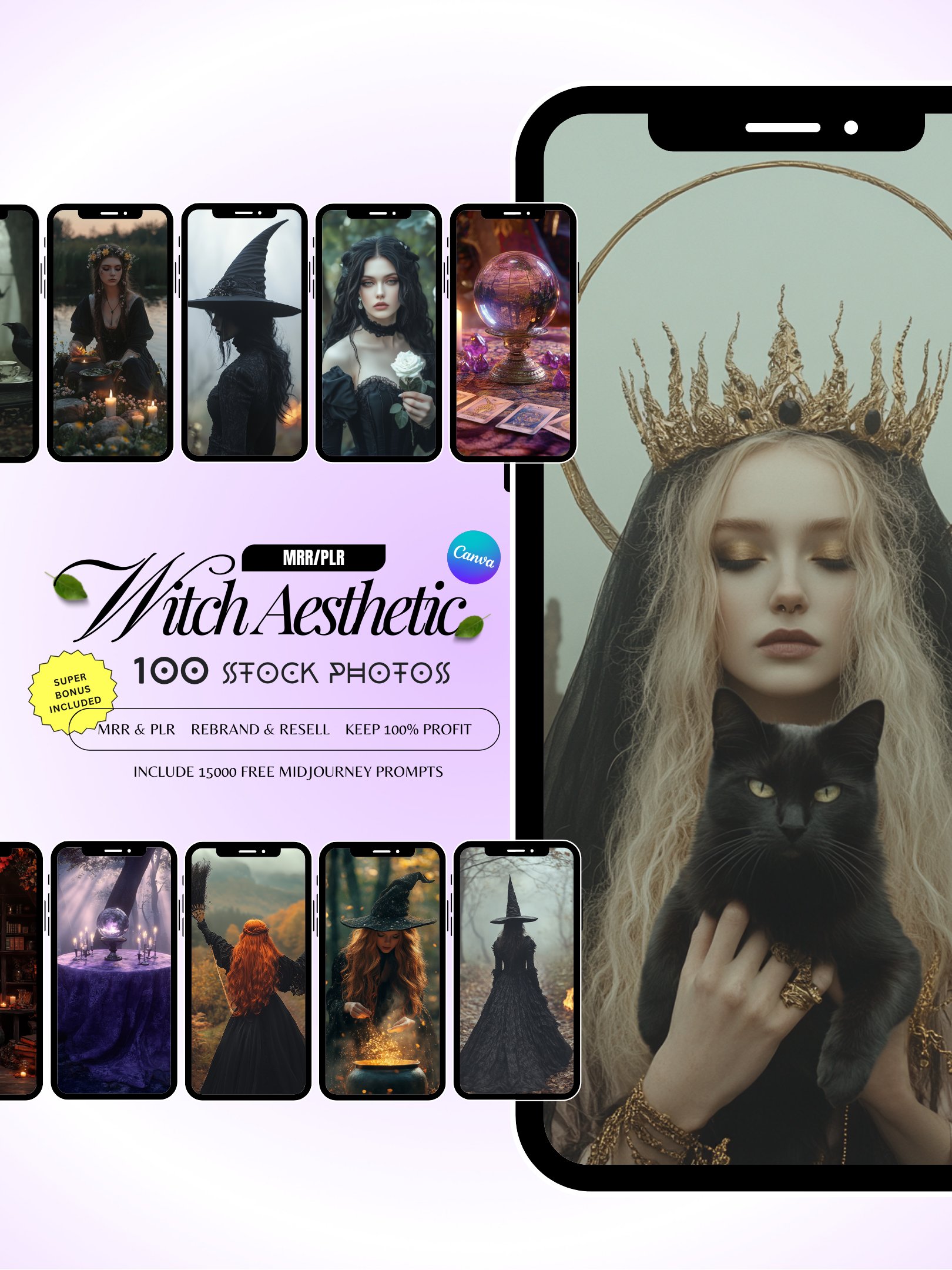 WITCHY | 100 Aesthetic Stock Images (MRR Included) product image (1)