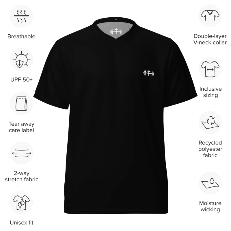 His House Mens Performance V-Neck T-Shirt - Black product image (7)