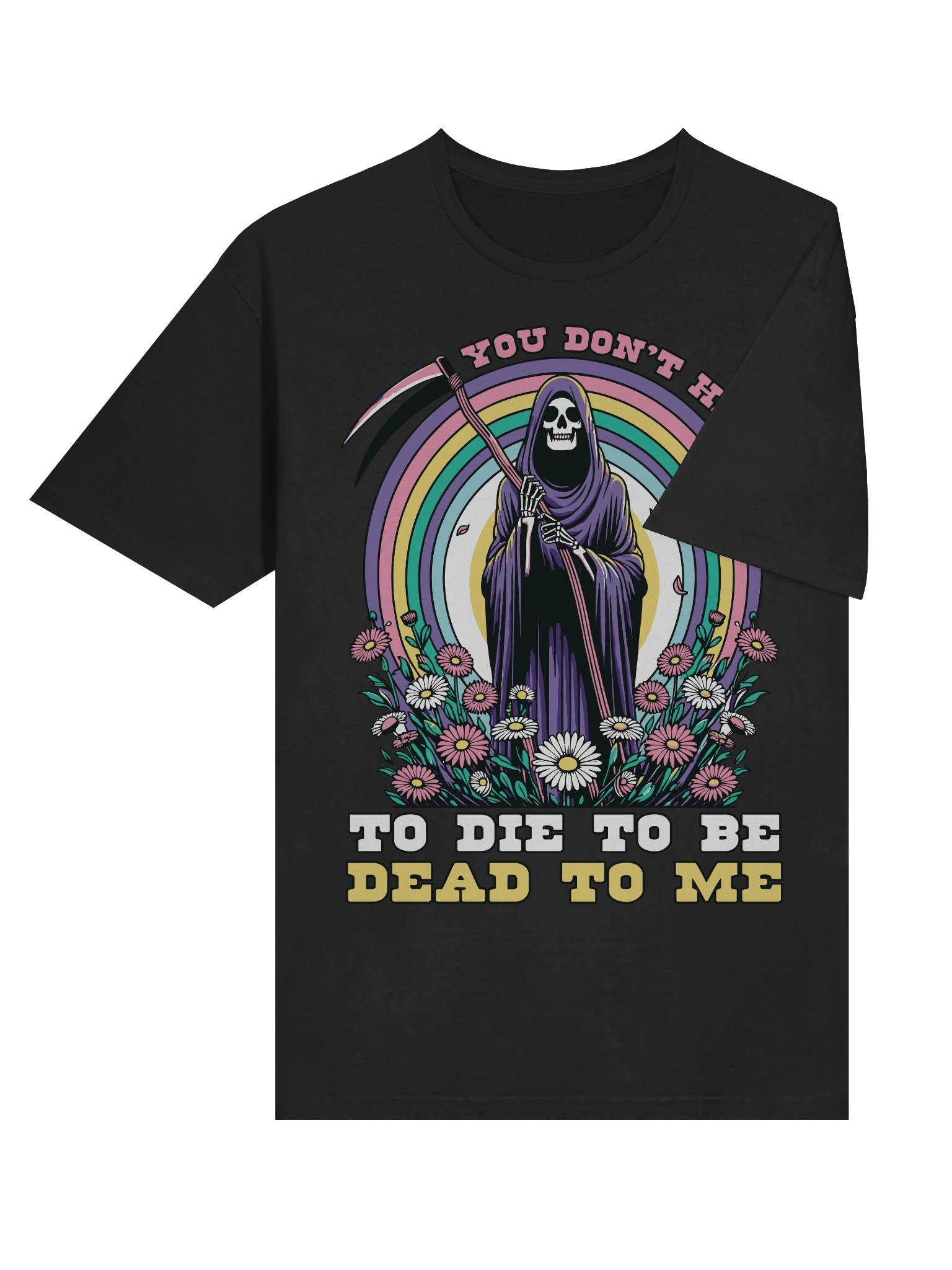 Meme – Grim Reaper Rainbow – Dead To Me – Gildan Softstyle T-Shirt product image (4)