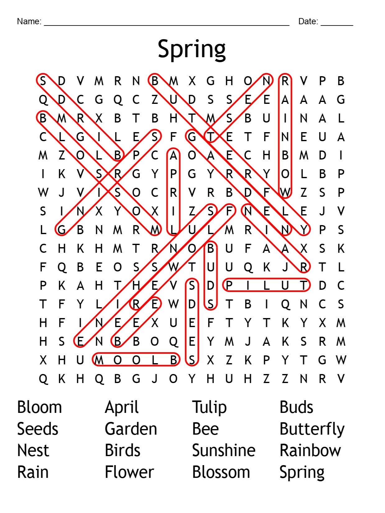 Printable Spring Word Search Puzzle product image (2)