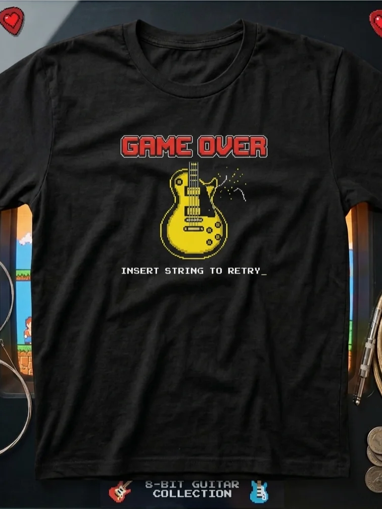 Game Over Les Paul - Funny Guitar & Retro Gaming T-Shirt product image (1)