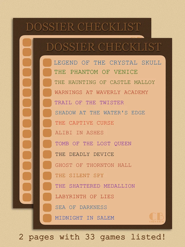 Printable Dossier Checklist product image (2)