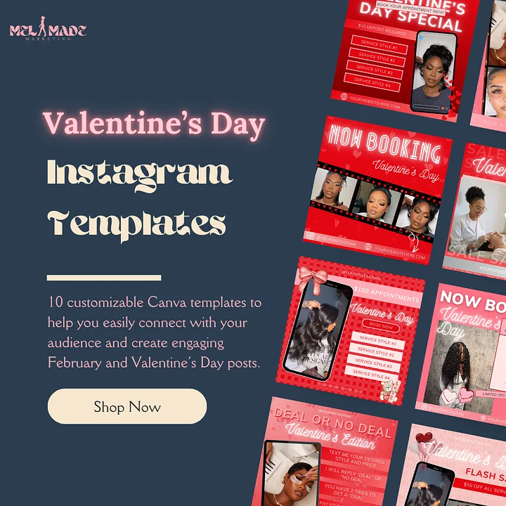 10 February Valentine's Day Canva Templates for Services Provider Promotions, Bookings, Appointments, etc product image (1)