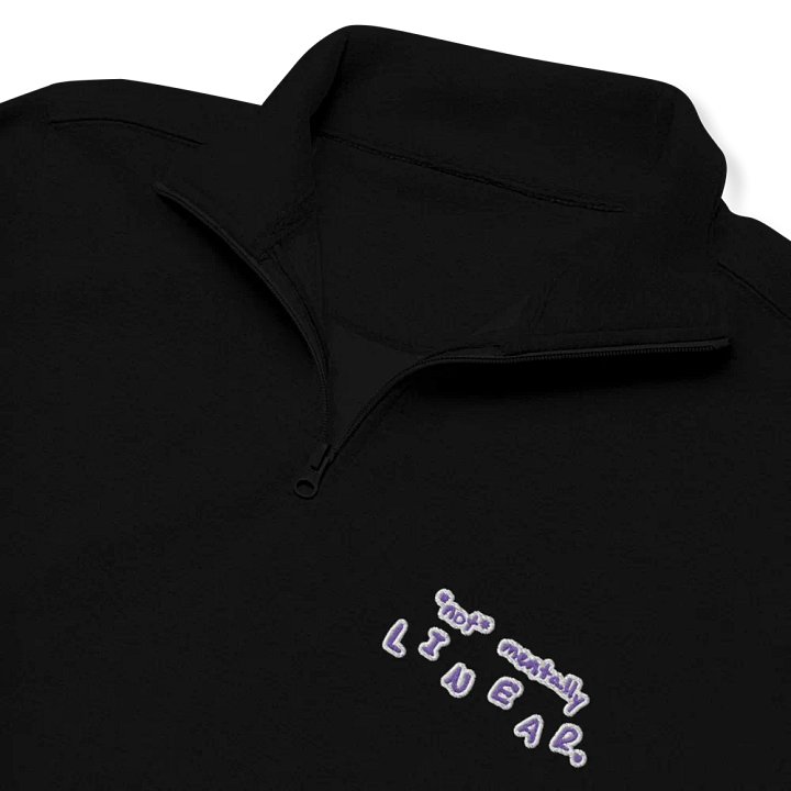 *not* mentally linear. (purple bubble design) embroidered quarter zip product image (1)