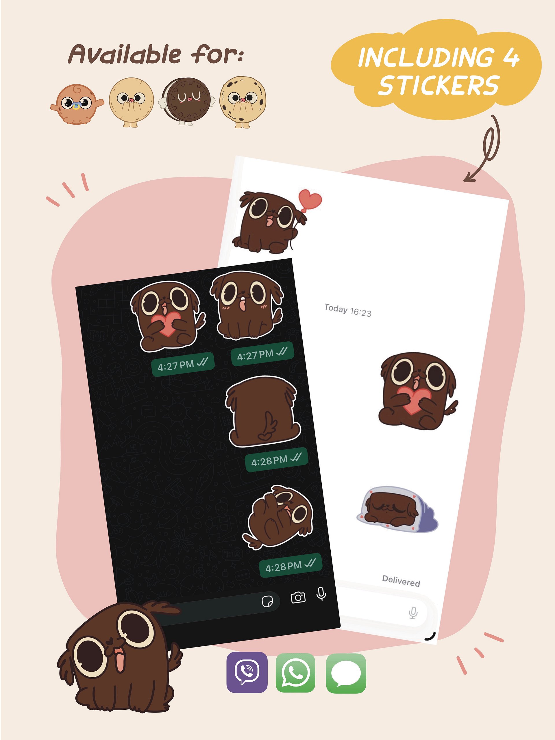 Brownie Digital Sticker Pack of 4 product image (1)