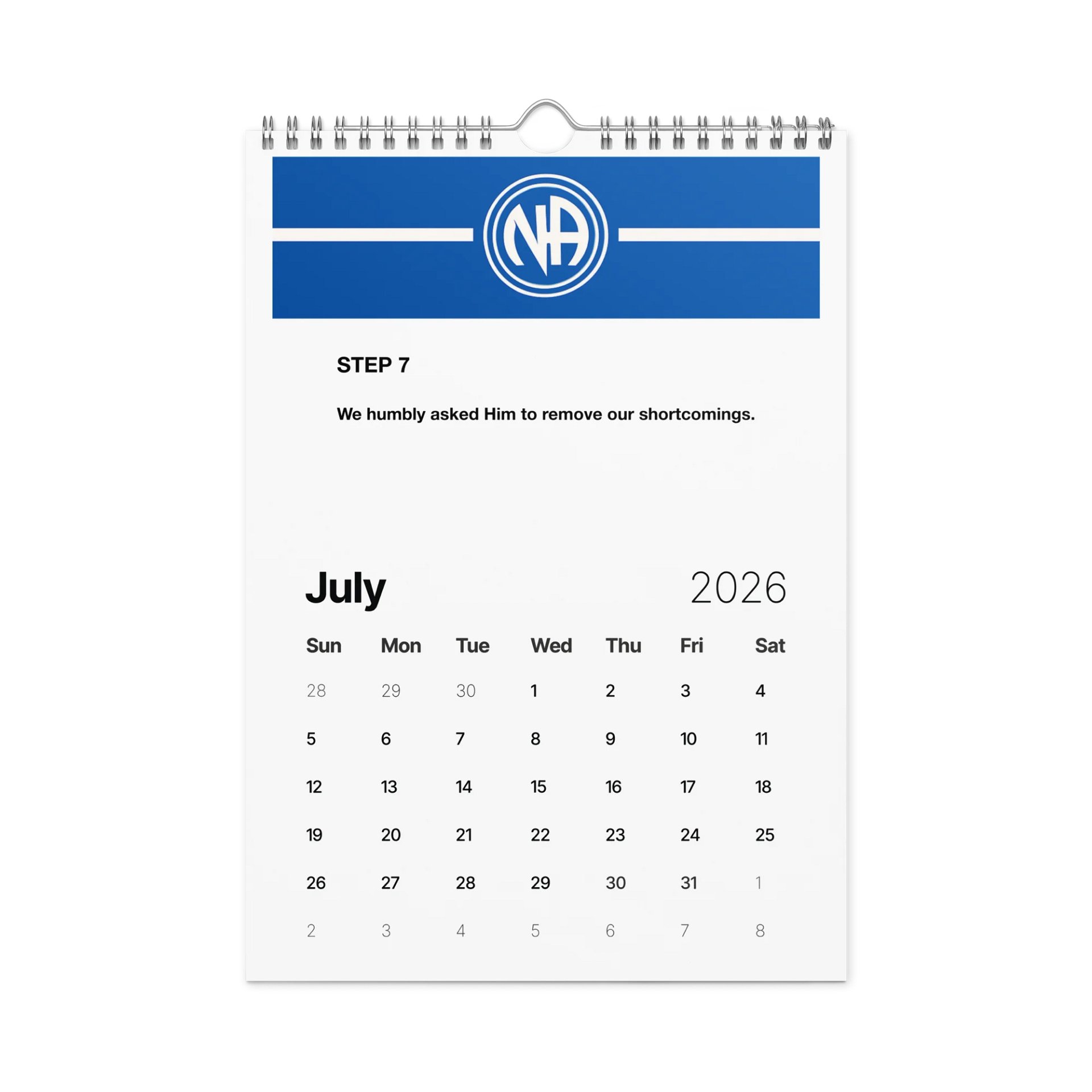 NA Basic Wall Calendar 2026 – Narcotics Anonymous Monthly Calendar for Planning & Recovery product image (8)