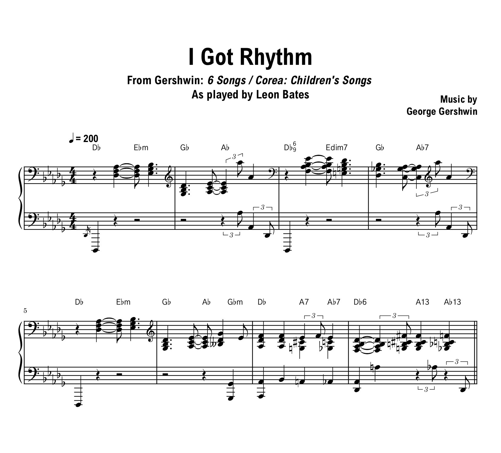 Leon Bates - I Got Rhythm - Sheet music (PDF) product image (1)
