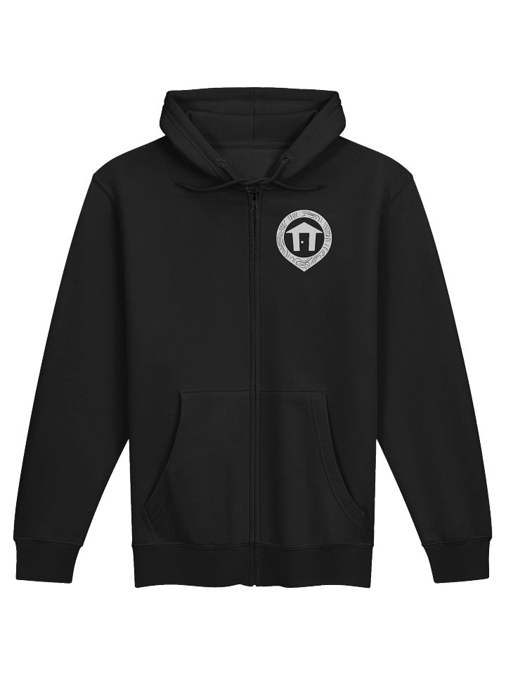 Shackmaps Black Zip-Up Hoodie with White Pin Logo product image (1)