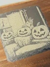 Vintage Halloween Engraved Slate Coasters, Set of 4, Round or Square product image (6)