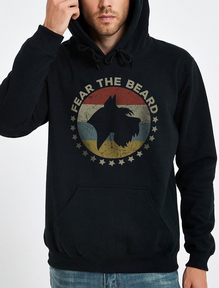 Fear the Beard Hooded Sweatshirt | Retro-Style Hoodie for Schnauzer Dog Owners product image (2)