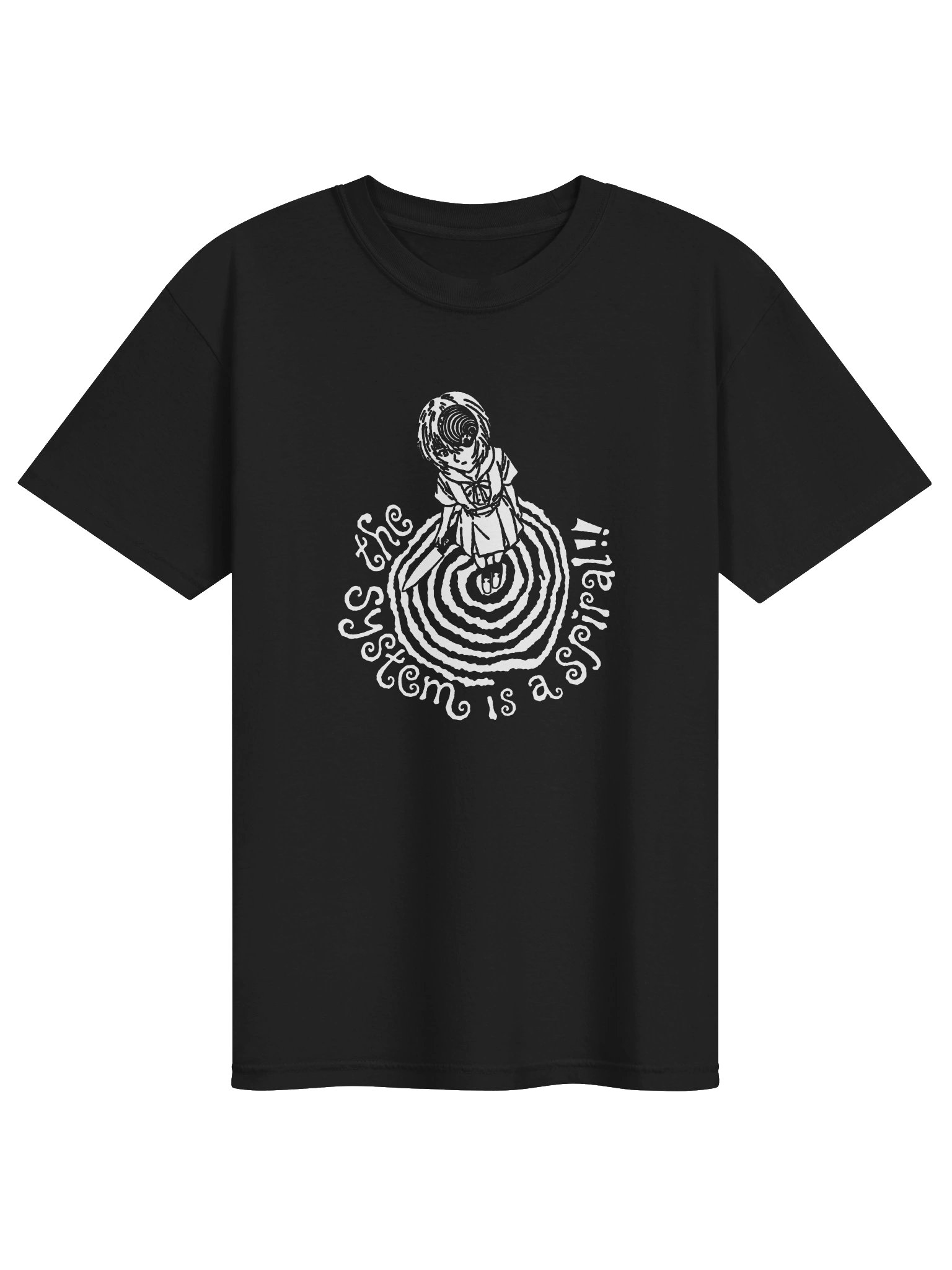 IS A SPIRAL ! ! T-shirt. black vers. product image (1)