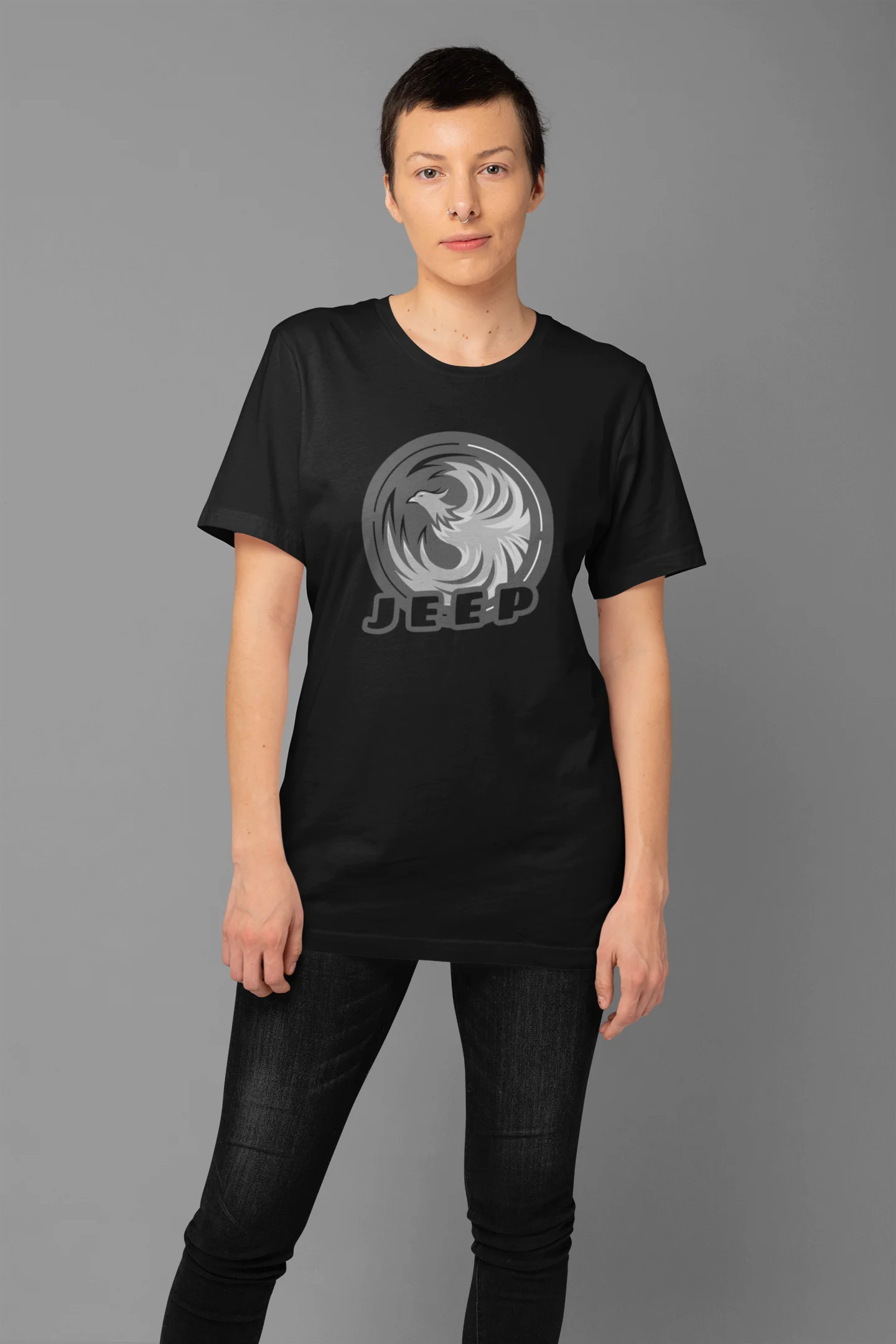 JEEP Grayscale Eagle Logo Tee product image (15)