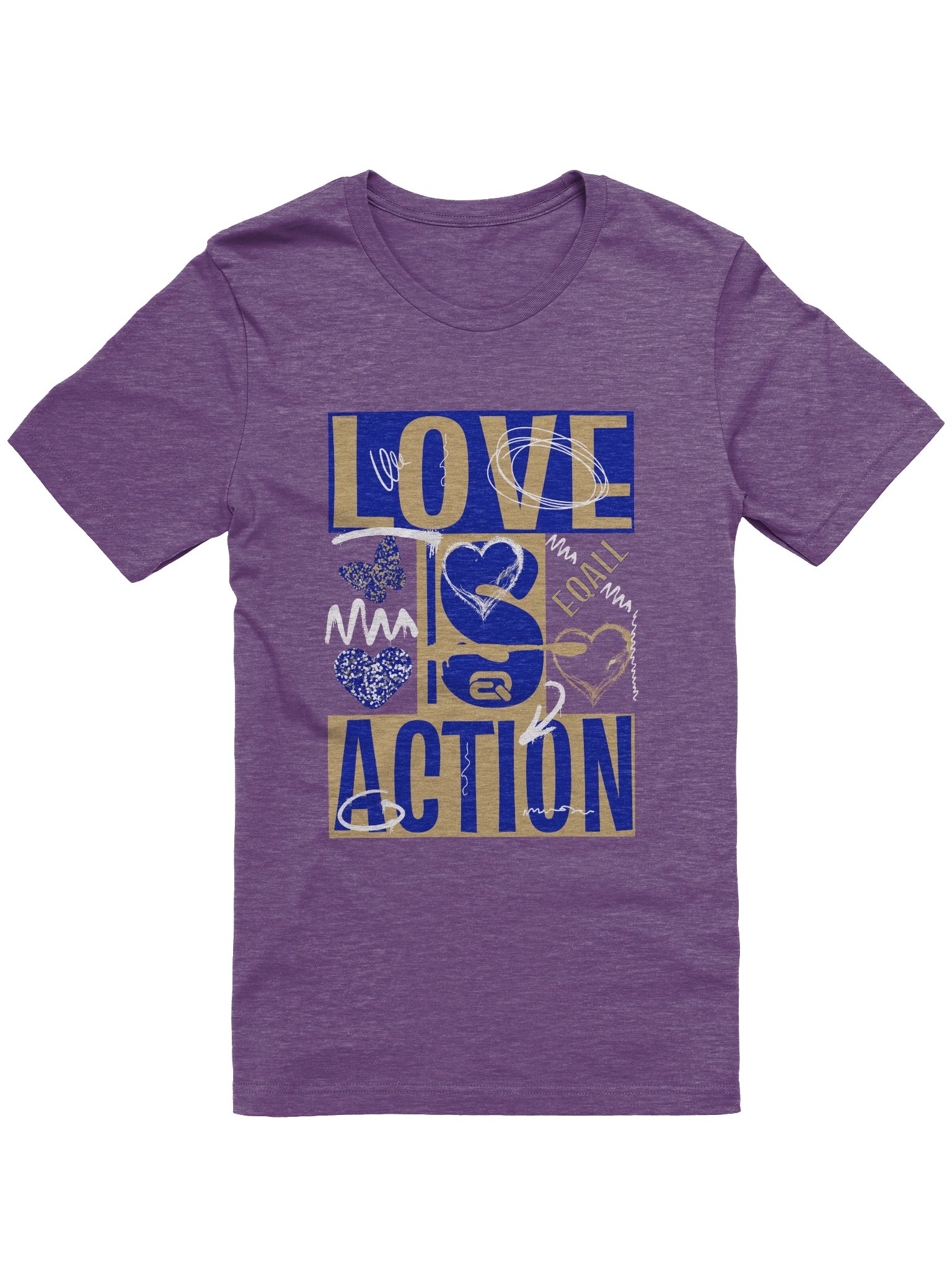 Love is Action! Bella + Canvas Unisex T-shirt_ EQALL® Originals_Pop Blue product image (3)