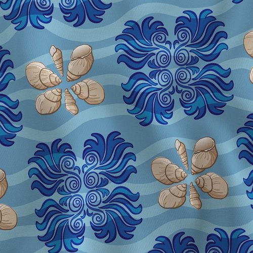A couple of hours left to vote on Spoonflower's Beachy Boho Challenge. Wavey splashes and sea shells, oh my! 😊#spoonflowercha...