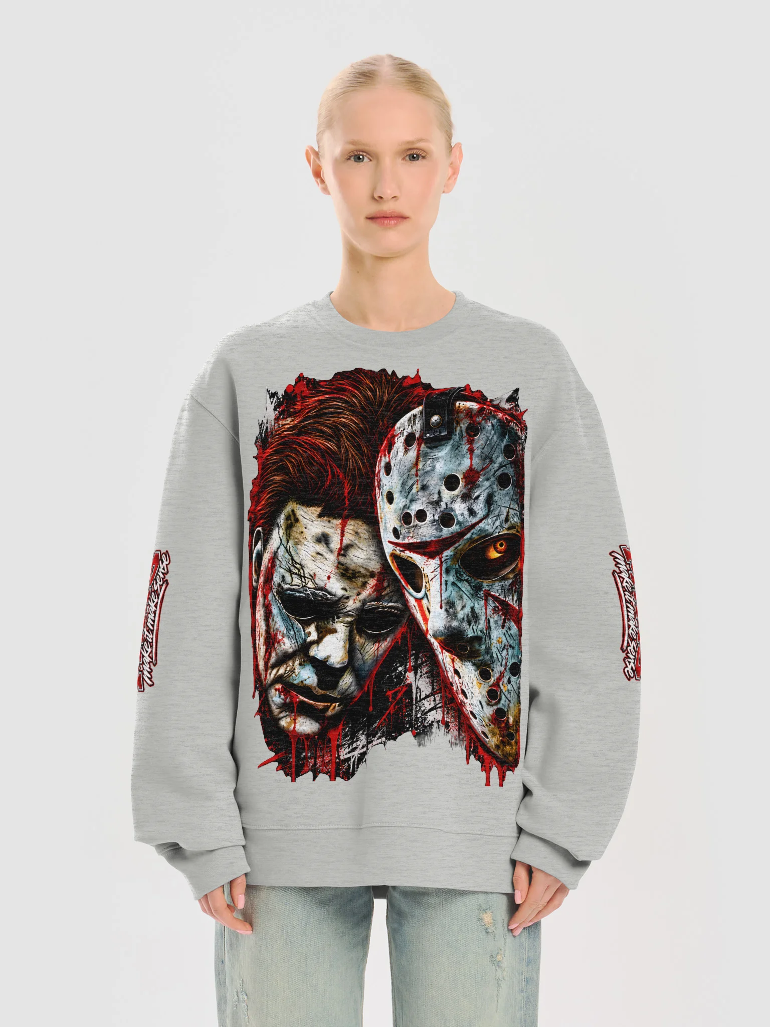 Twin Mask Horror Sweatshirt product image (17)