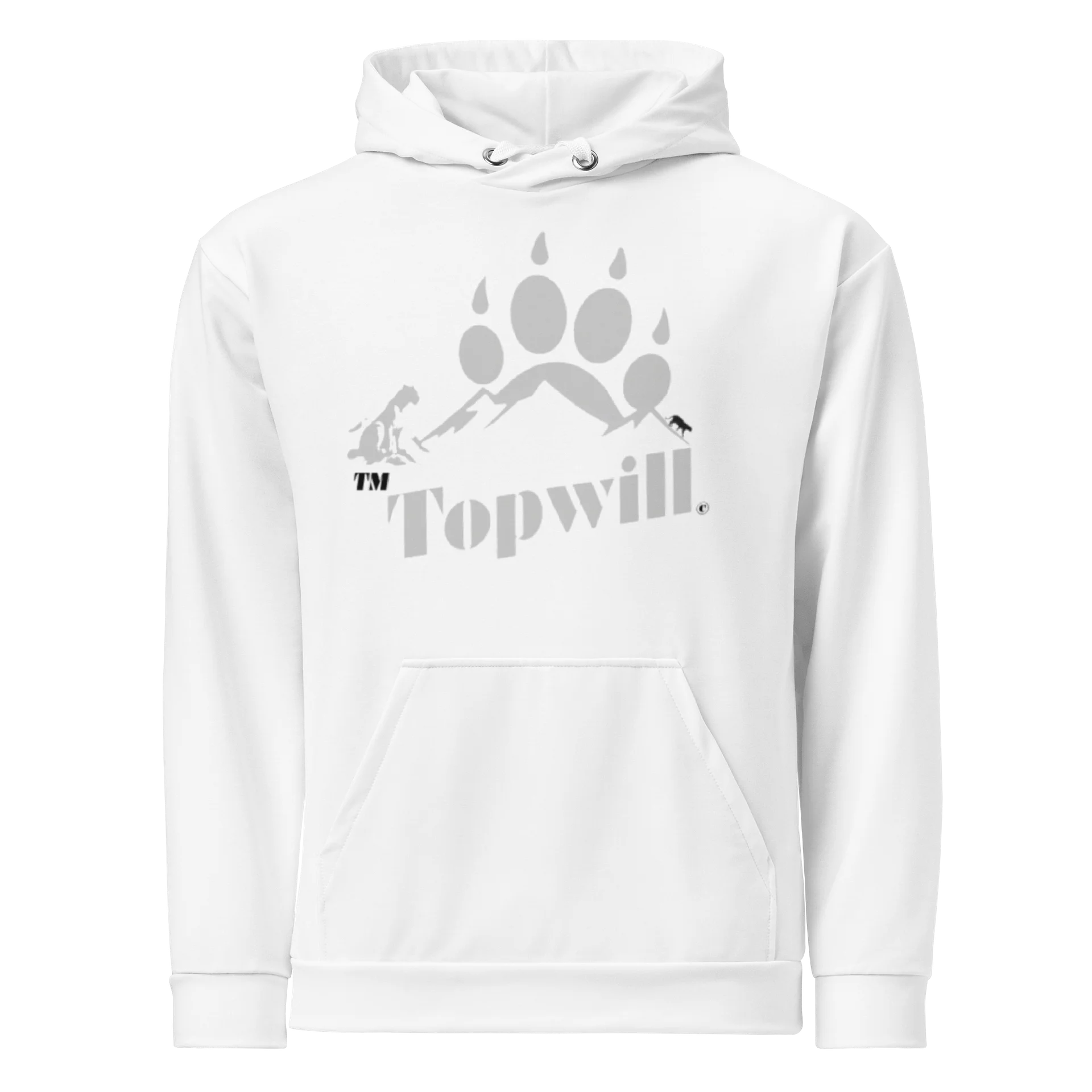 Topwill™ Unisex White & Grey Cotton Hoodie product image (1)