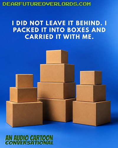 New transmission is live -- and it's the finale.

He did not leave it behind. He packed it into boxes and carried it with him...