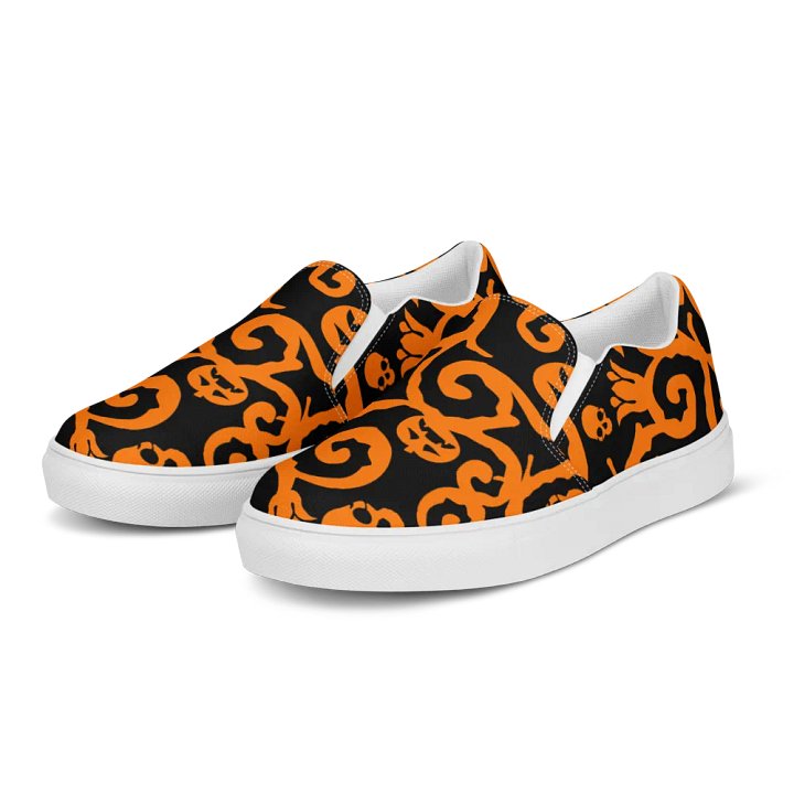 Scary Pumpkins Skull Women Slip-On Shoes product image (2)