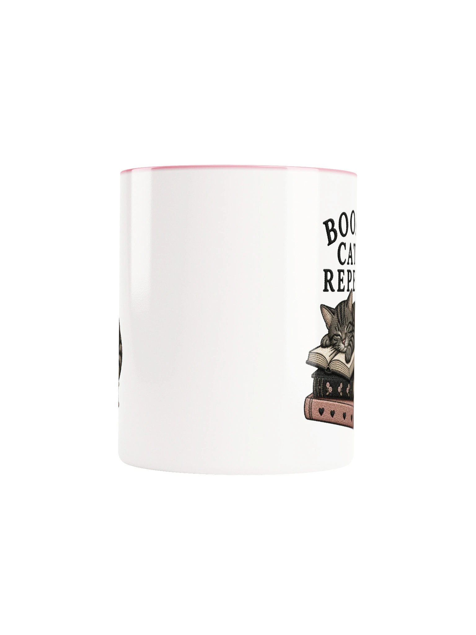 Books Cats Repeat Mug | Book Lover Gift for Cat Lovers product image (8)