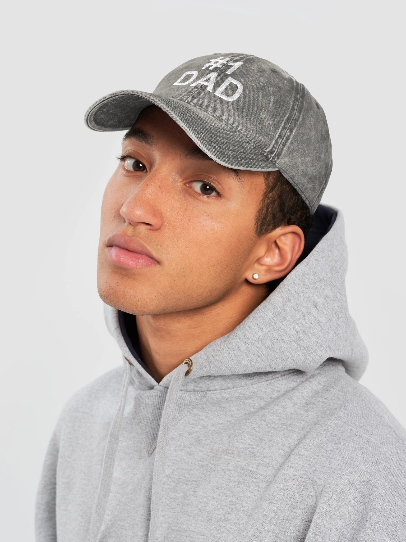 #1 Dad Charcoal Vintage Wash Dad Hat product image (5)