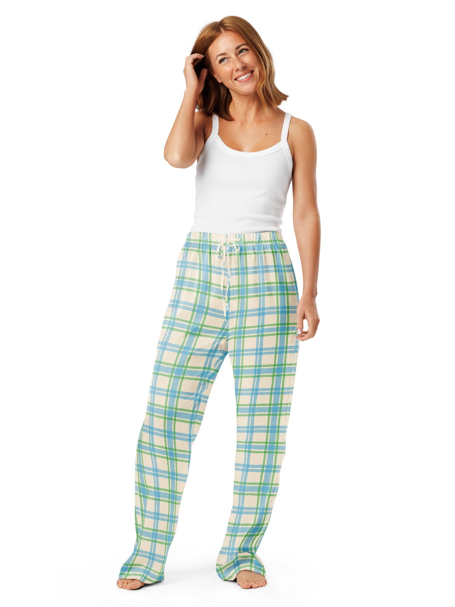 Cozy Women's Pajama Pants in Soft Pastel Plaid product image (7)