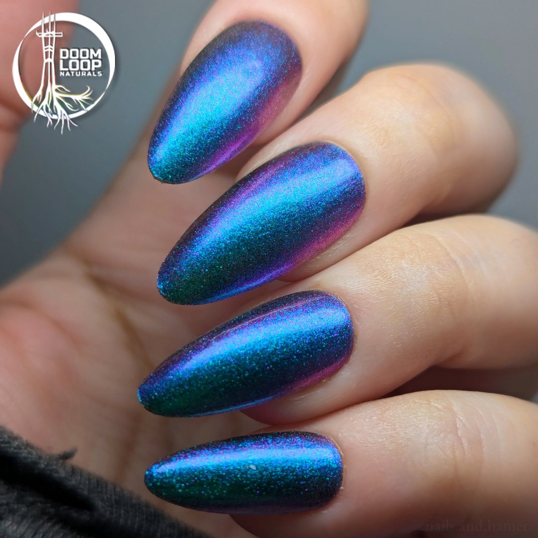 THE DEVASTATING TRUTH - Green Teal Indigo Violet Multichrome Nail Polish product image (7)
