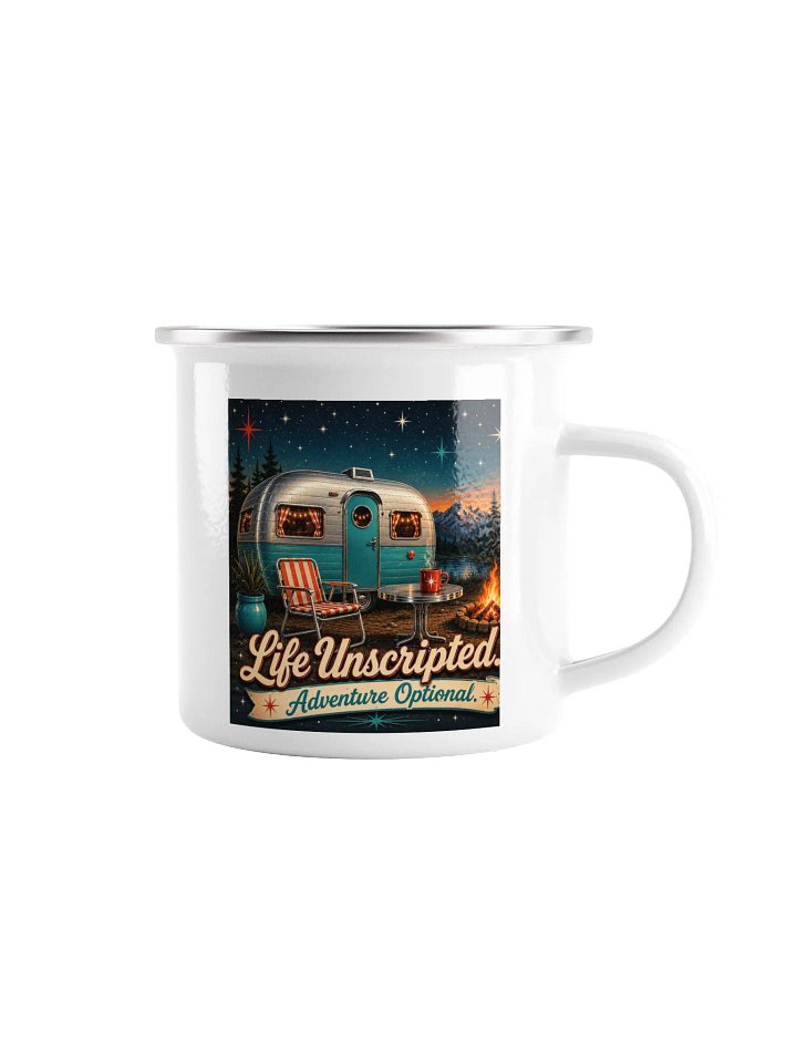 Life Unscripted. Adventure Optional. Enamel Camp Mug product image (1)