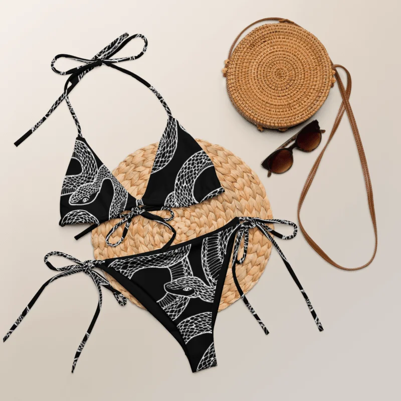 Serpentine String Bikini in White product image (9)