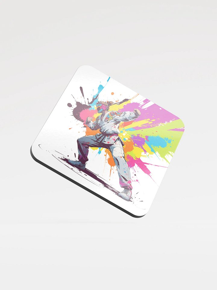 Glossed Cork Coaster ( D_0144_Color Kick Taekwondo Boy of the Streets ) product image (1)