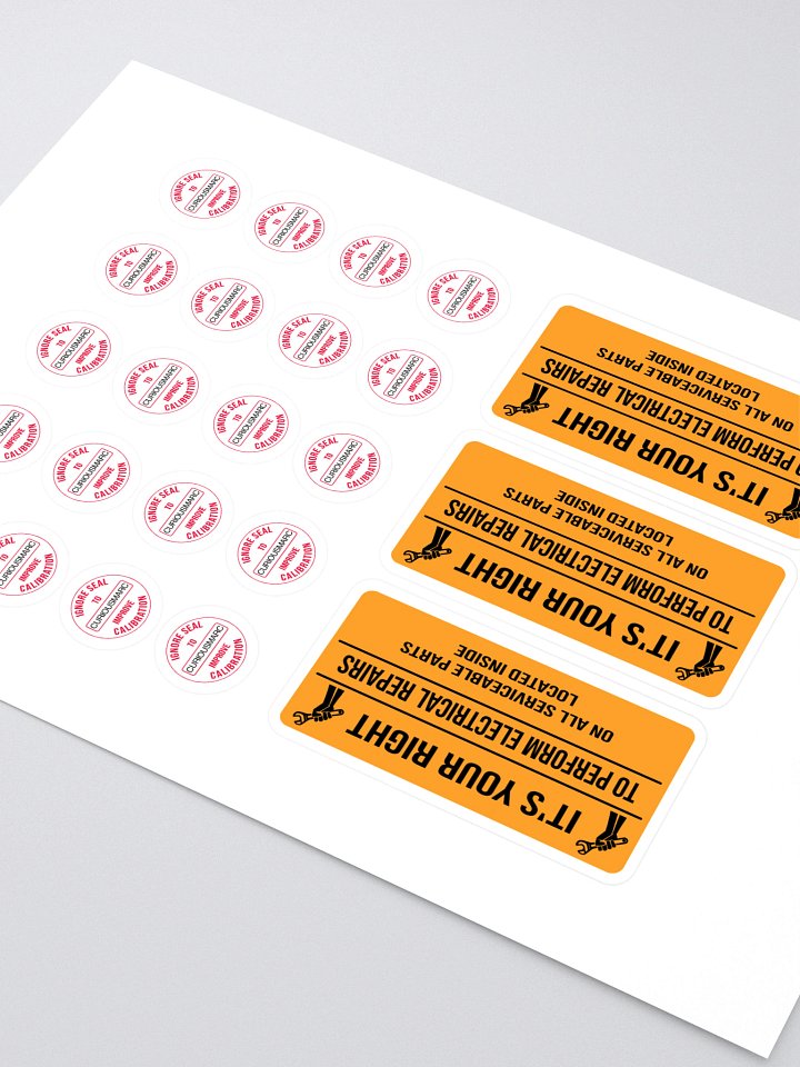 Empowering Calibration Seals and Serviceable Parts Inside Stickers ("CuriousMarc" in seal window) product image (2)