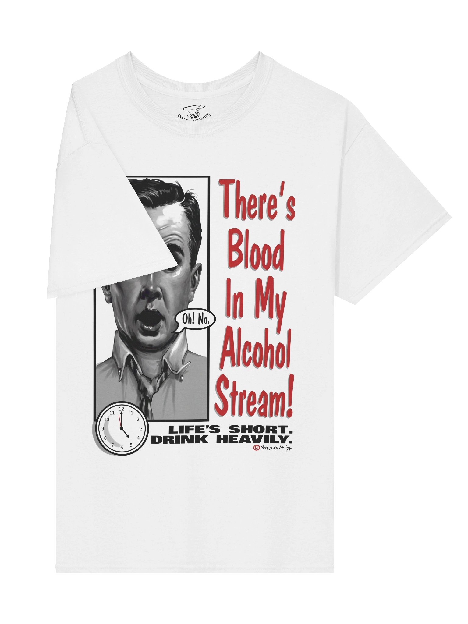 THERE'S BLOOD IN MY ALCOHOL STREAM TEE (GILDAN DTG) product image (1)